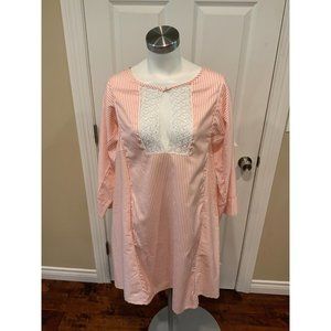 Thierry Colson "Talitha" Pink & White Stripe Kaftan Dress, Size Med NWT! $560